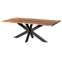 BAUMTISCH Akazie 200x100x74 natur lackiert / Epoxid schwarz, Kreuzgestell anthrazit matt EPOXY - Braun, Holz (100/200/74cm) - Massivmoebel24