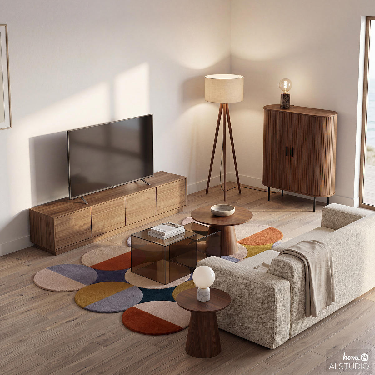 COUCHTISCH-SET - 2-teilig - Eichefarben, Holzwerkstoff (60/60/37cm) - home24