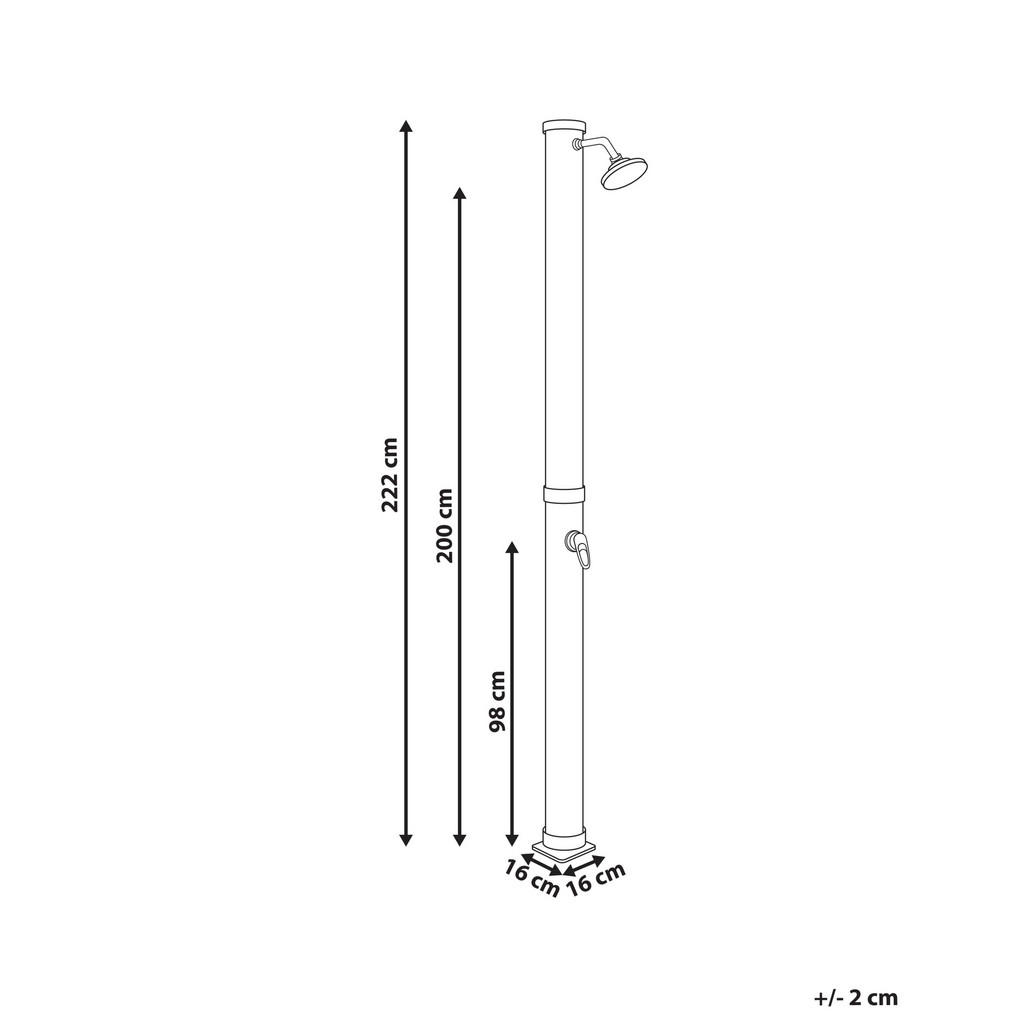 Thumbnail - Beliani Gartendusche, Schwarz, Kunststoff, 16x220x16 cm, Freizeit, Pools und Wasserspaß, Gartenduschen