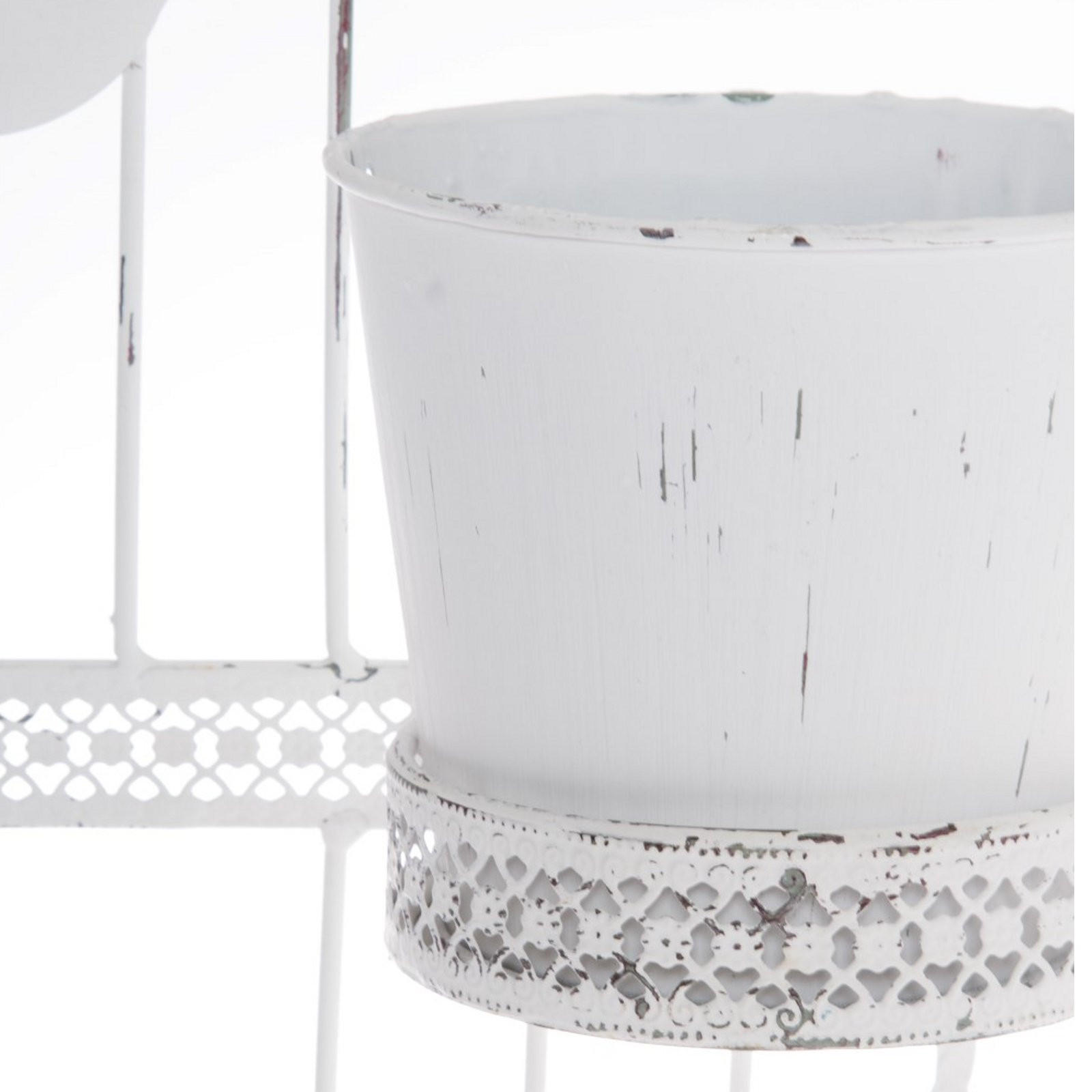WAND-BLUMENTÖPFE Vintage Birds Metall antik weiß - Weiß, Metall (28.5/75/14cm) - DESIGN DELIGHTS
