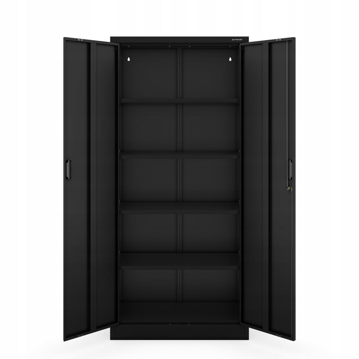 AKTENSCHRANK Jan Compact - Schwarz, Metall (80/175/40cm) - Jan Nowak