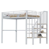 HOCHBETT 140x200 Metall Treppe Stauraum - Weiß, Metall (140/200cm) - FLIEKS