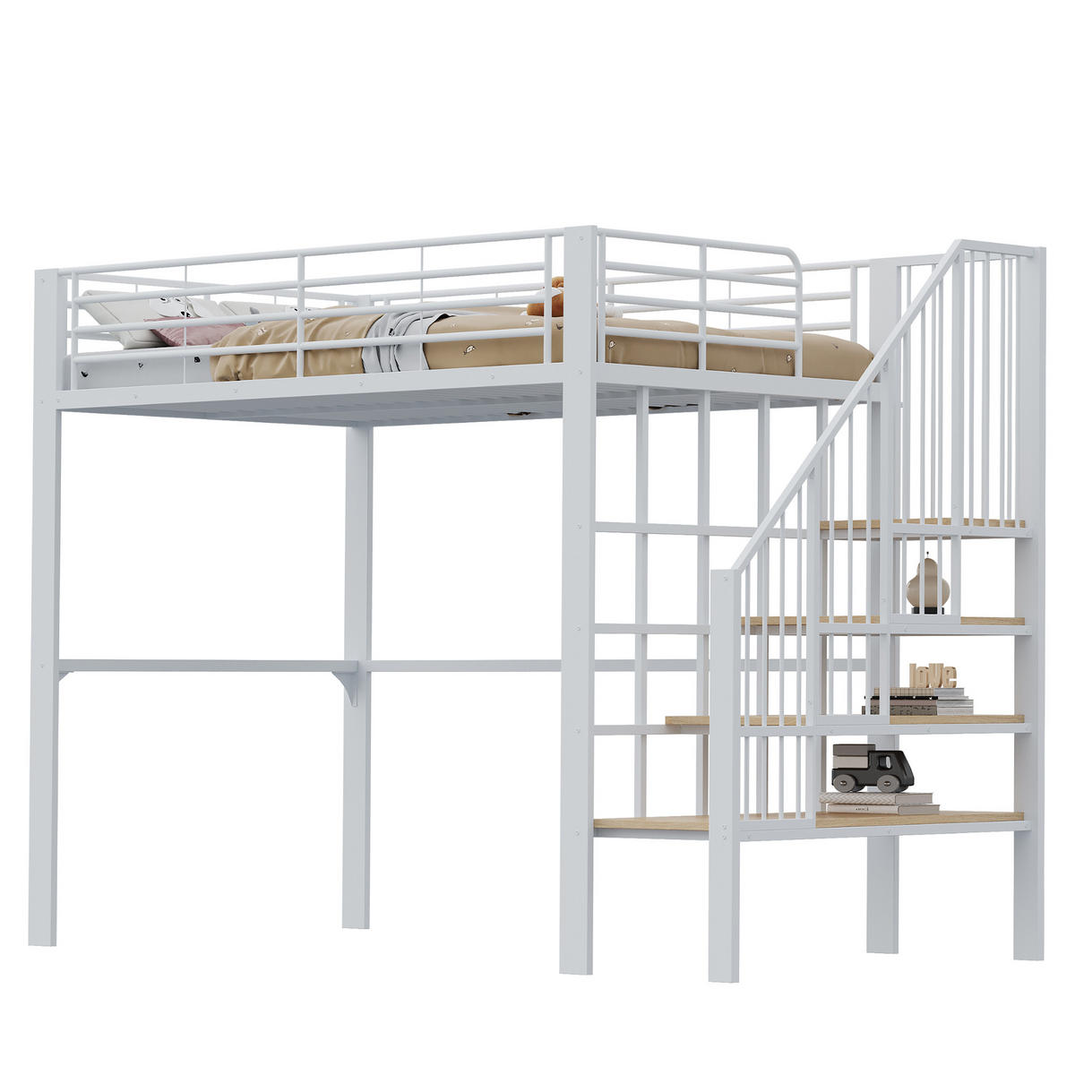 HOCHBETT 140/200 cm - Weiß, Holz/Metall - Raumix