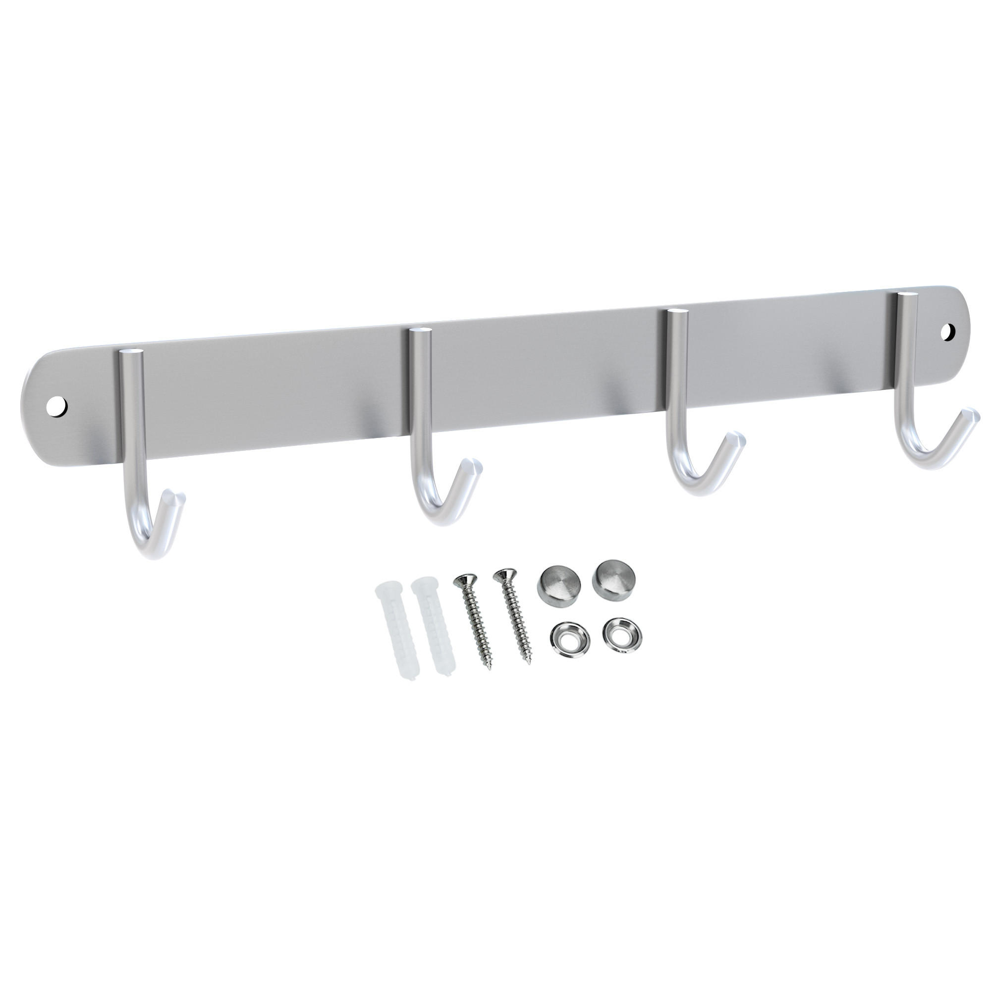 Intirilife Garderobenleiste Silber 5x5x30 cm