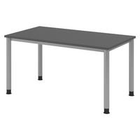 SCHREIBTISCH Serie-H 80/140/74 cm in Graphitfarben/Silberfarben - Silberfarben/Graphitfarben, Holzwerkstoff (80/140/74cm) - bümö