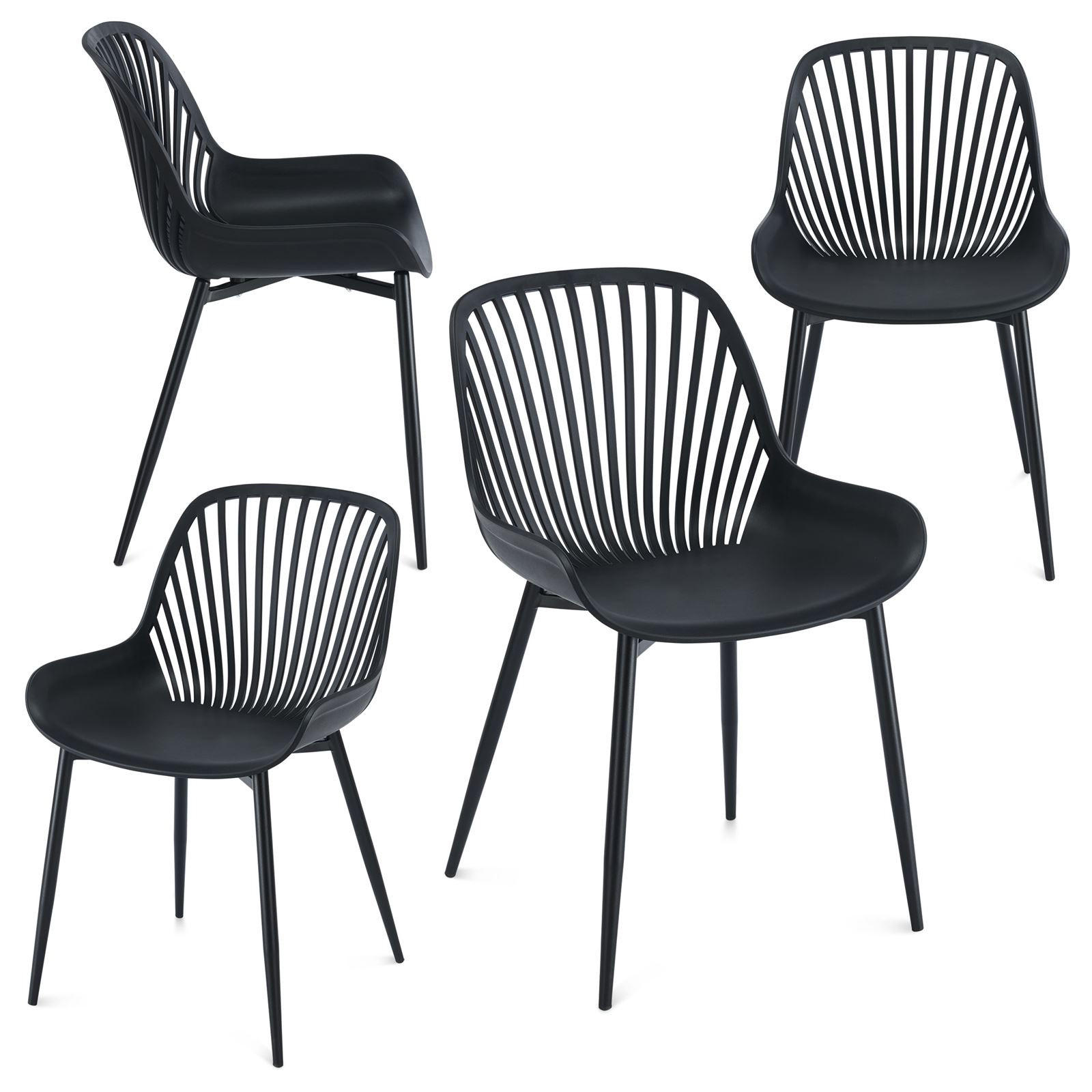 GARTENSTUHL VERDE 4er-Set schwarz - Schwarz, Textil (50/82/57cm) - IDIMEX