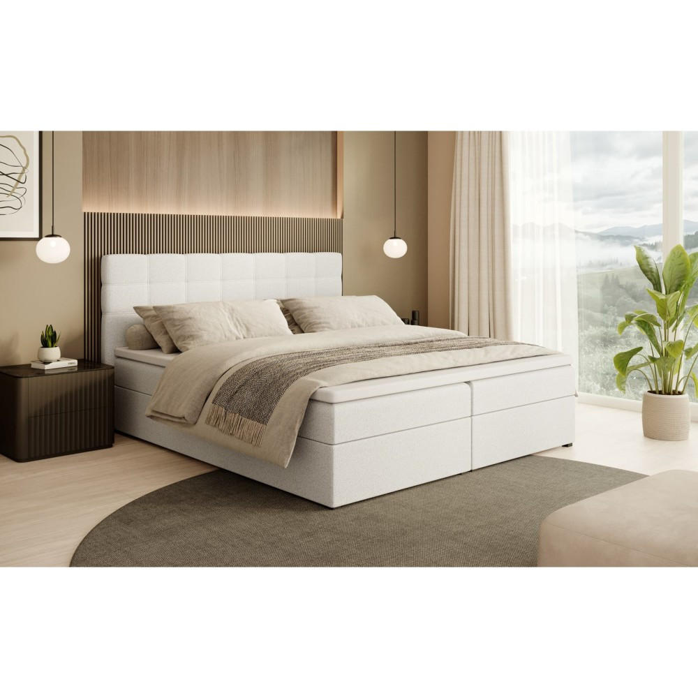 POLSTERBETT Topiq I 184/203/103 dunkelbeige, Bouclé-Stoff - Beige, Holzwerkstoff (180/200cm) - Beautysofa