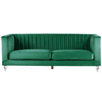 3-SITZER-SOFA Samtstoff Grün Arvika - Grün, Textil (204/75/78cm) - Beliani