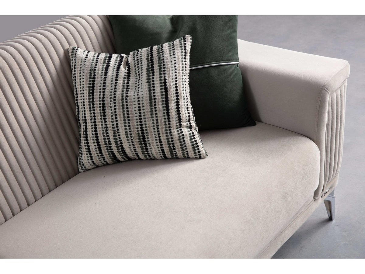 SOFA Versus 3-Sitzer Creme - Creme, Kunststoff/Textil (230/84/90cm)