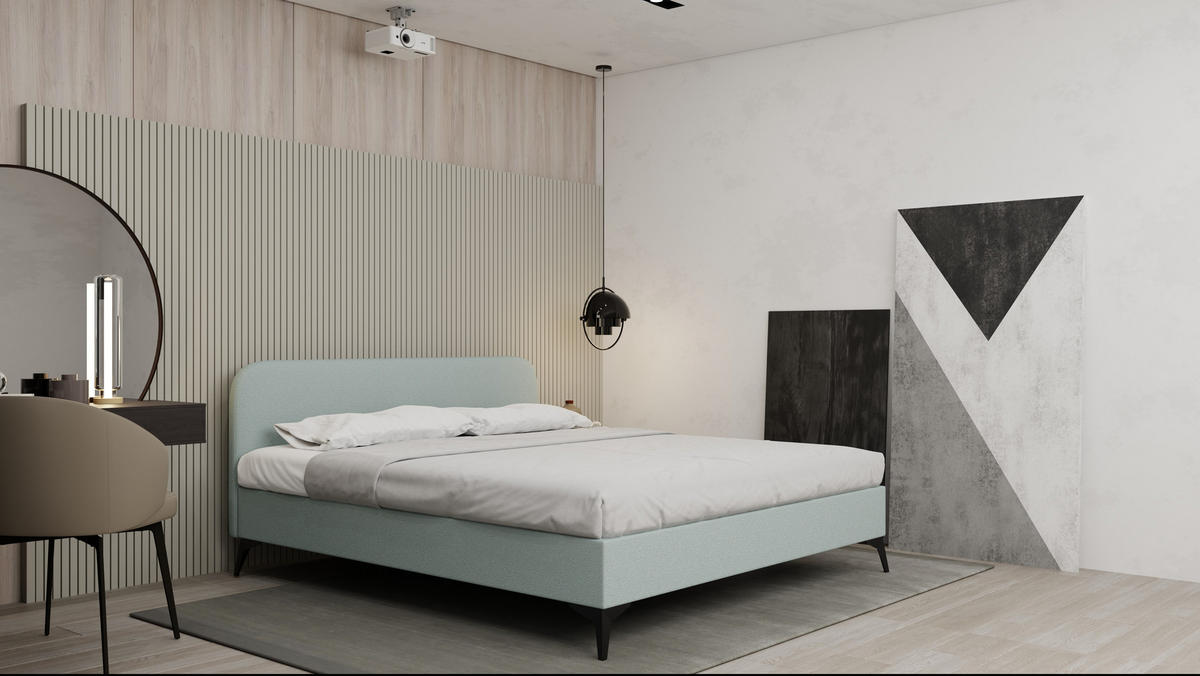 POLSTERBETT Mavilo 180 x 200 cm mit Bettkasten und Lattenrost taschenfederkernmatratze 19cm - hellgrau - Hellgrau, Holz (180/200cm) - Panda Möbel