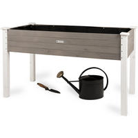 HOCHBEET aus Holz für Garten & Balkon, rechteckig mit Vlies-Folie - Weiß, Holz (124/75/63cm) - WONDERMAKE