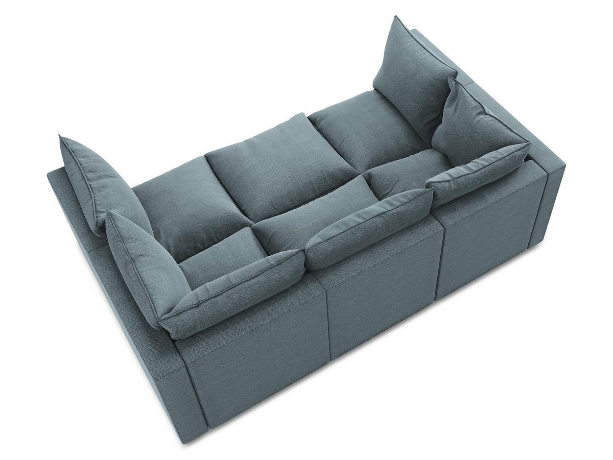 POUF Samt Stoff Grau - Schwarz/Grau, Holzwerkstoff/Kunststoff (75/45/75cm) - Makamii