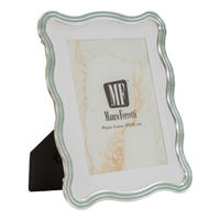 BILDERRAHMEN Elizabeth, Fotoformat 20 x 25 cm, hellblau und silberfarben, Zink und Glas, Rahmen 22,7 x 1,3 x 27,6 cm - Silberfarben/Hellblau, Glas/Metall (22.7/27.6/1.3cm) - Mauro Ferretti