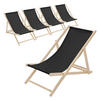 LIEGESTUHL 5er Set Schwarz - Schwarz, Holz (57.5/83/100cm) - ECD-Germany