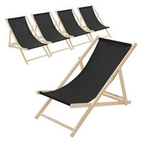 LIEGESTUHL 5er Set Schwarz - Schwarz, Holz (57.5/83/100cm) - ECD-Germany
