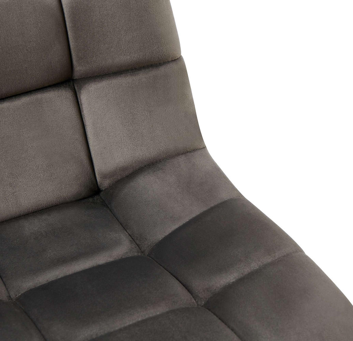 STUHL 4er Set Samt Anthrazit - Anthrazit/Schwarz, Textil/Metall (45/84/55cm) - CLP