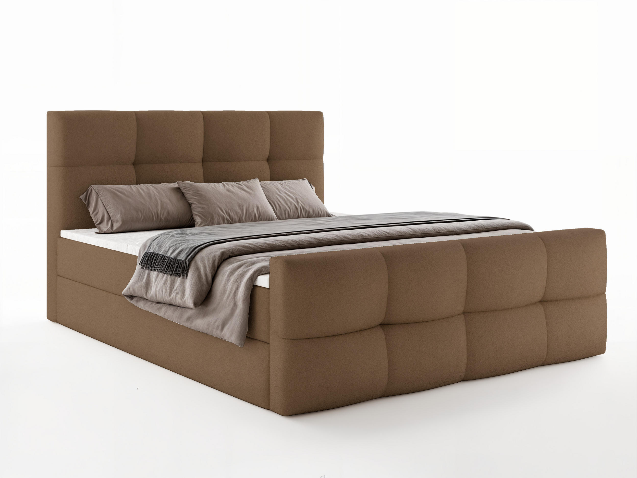 Luxkor24 Boxbett Braun 140x200 cm
