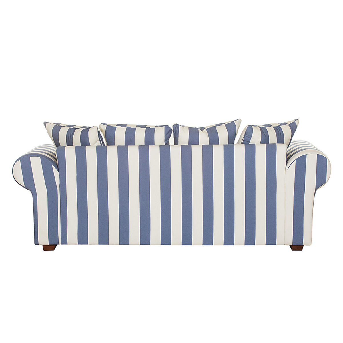 3-SITZER SOFA - Webstoff - Blau/Dunkelbraun, Buchenholz/Textil (217/88/88cm) - home24