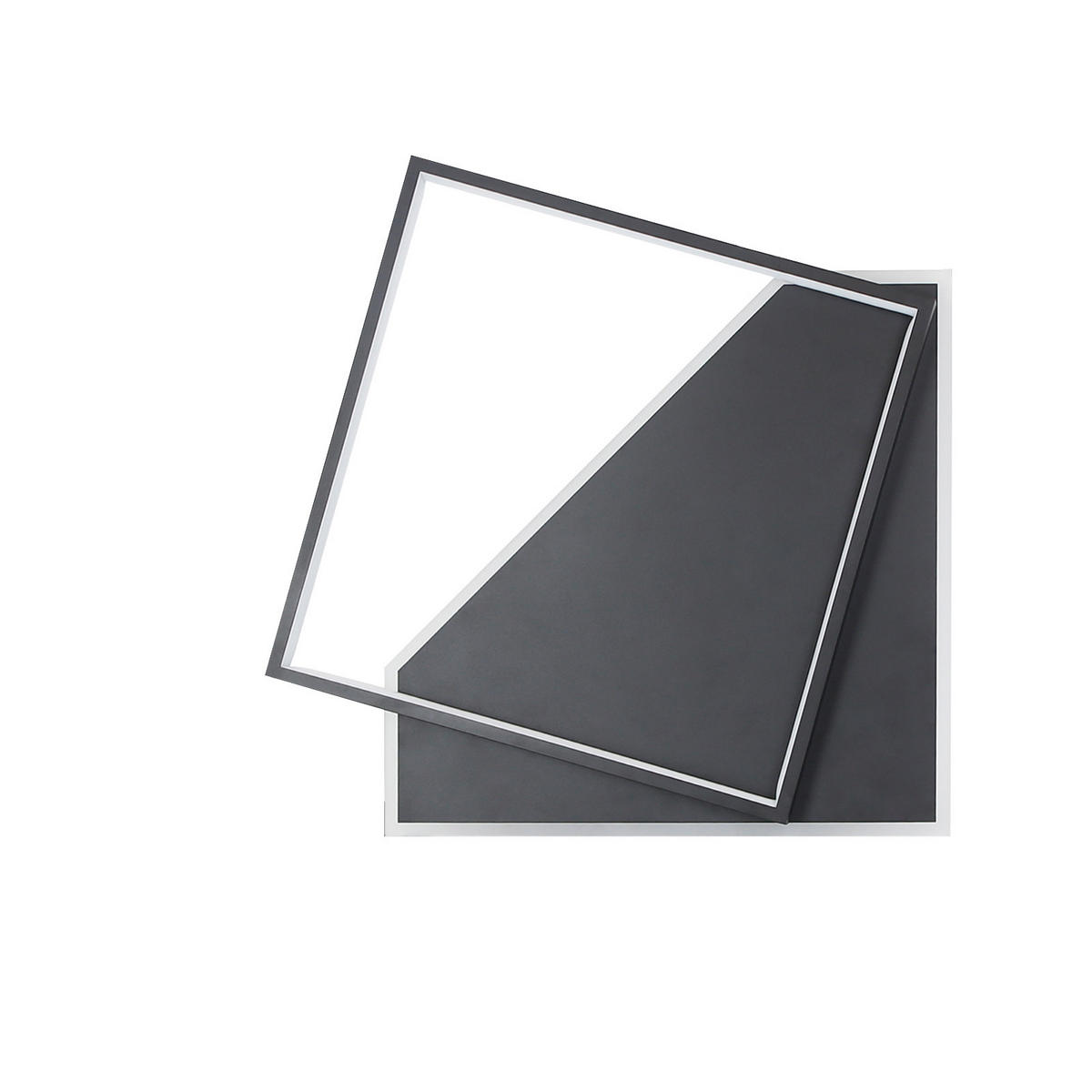 LED-DECKENLEUCHTE Alexander 48/48/6 cm - Schwarz, Metall (48/48/6cm) - Nettlife