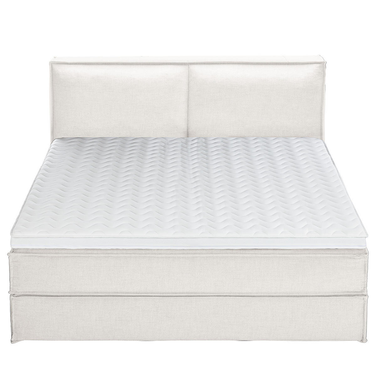 BOXSPRINGBETT mit Kopfteil - Premium - Weiß, Textil (200/200cm) - home24