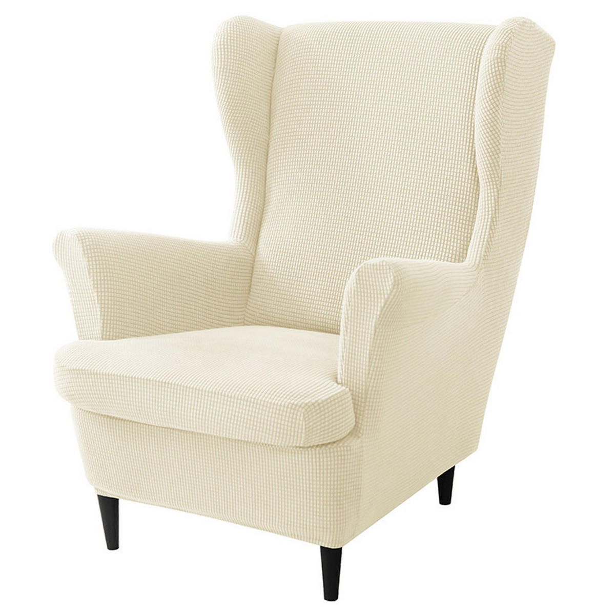 OHRENSESSEL ÜBERZUG Einfarbig Jacquard 2-Teilig - Beige, Textil (85/90cm) - Kaket