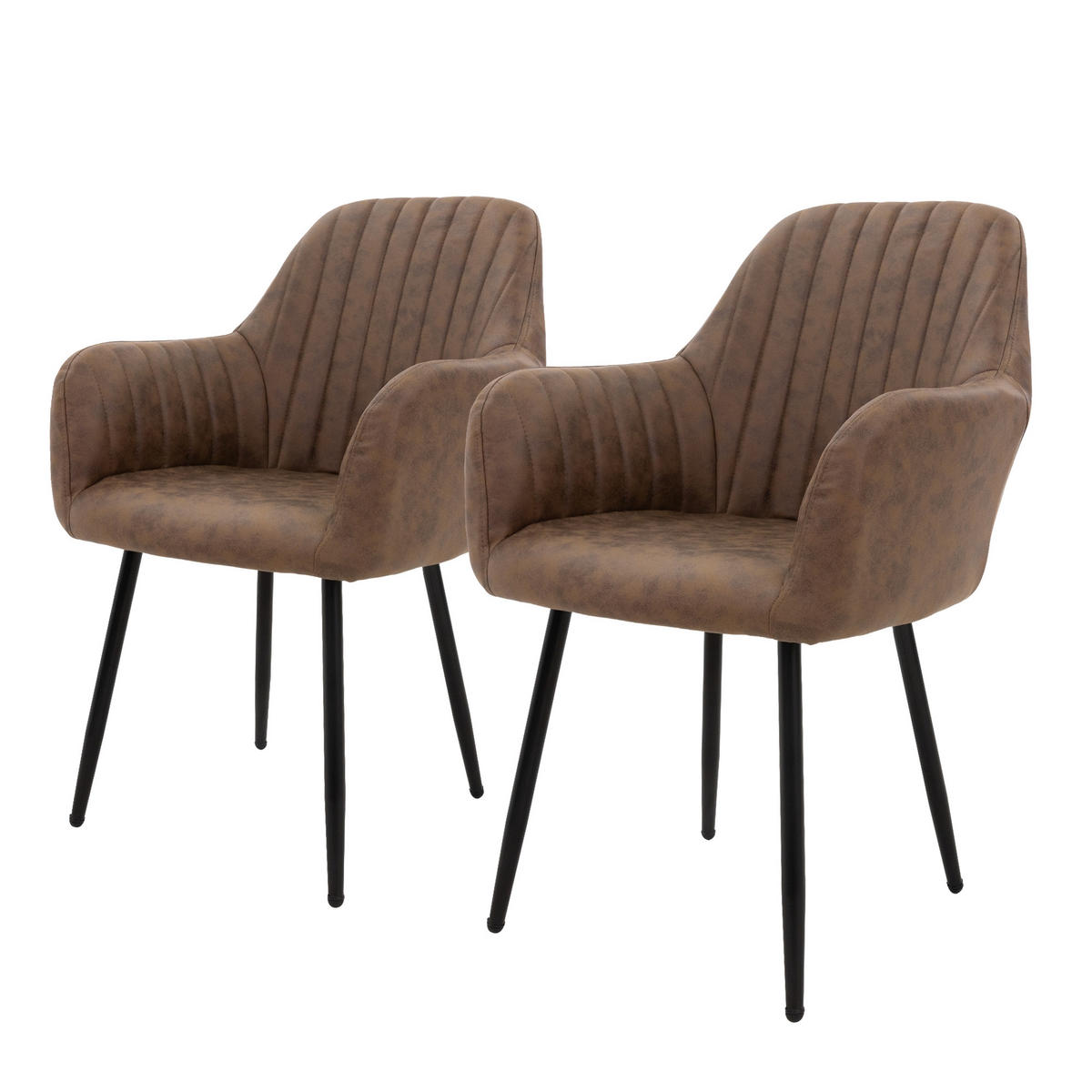 STUHL Kunstleder braun - Braun, Metall (60/84/58cm) - ML-DESIGN