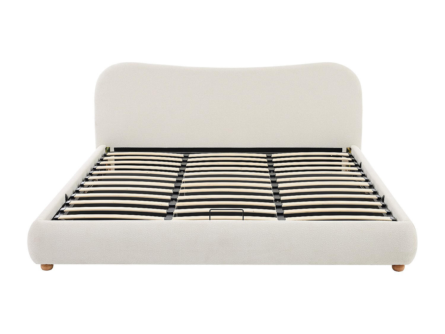 BETT mit Bettkasten - 2 Personen - Stoff - Weiß - Weiß, Textil (180/200cm) - Vente-Unique