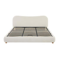 BETT mit Bettkasten - 2 Personen - Stoff - Weiß - Weiß, Textil (180/200cm) - Vente-Unique