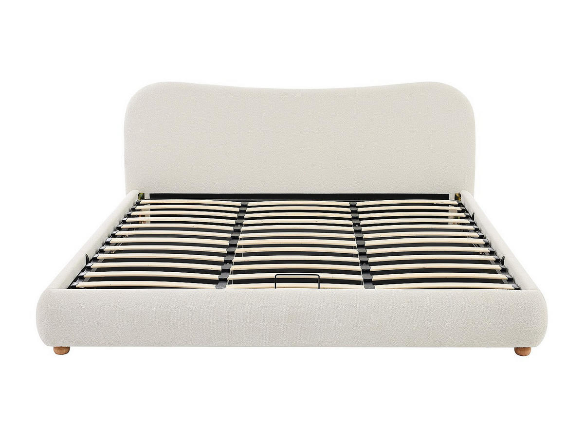 BETT mit Bettkasten - 2 Personen - Stoff - Weiß - - Weiß, Textil (180/200cm) - Vente-Unique