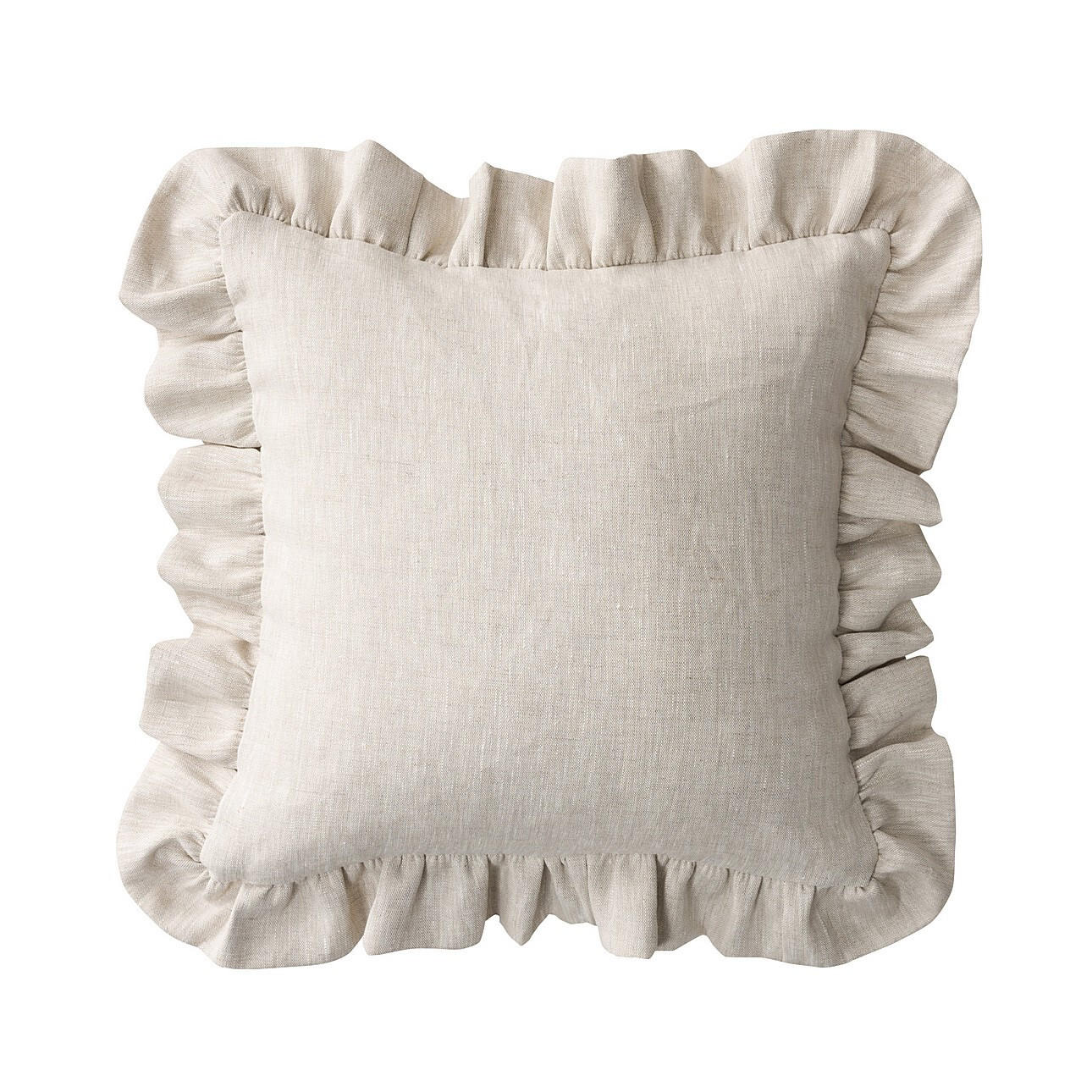 KISSENHÜLLE Charlotte 45x45 cm mit Rüsche - Naturfarben, Textil (45/1cm) - Dekoria