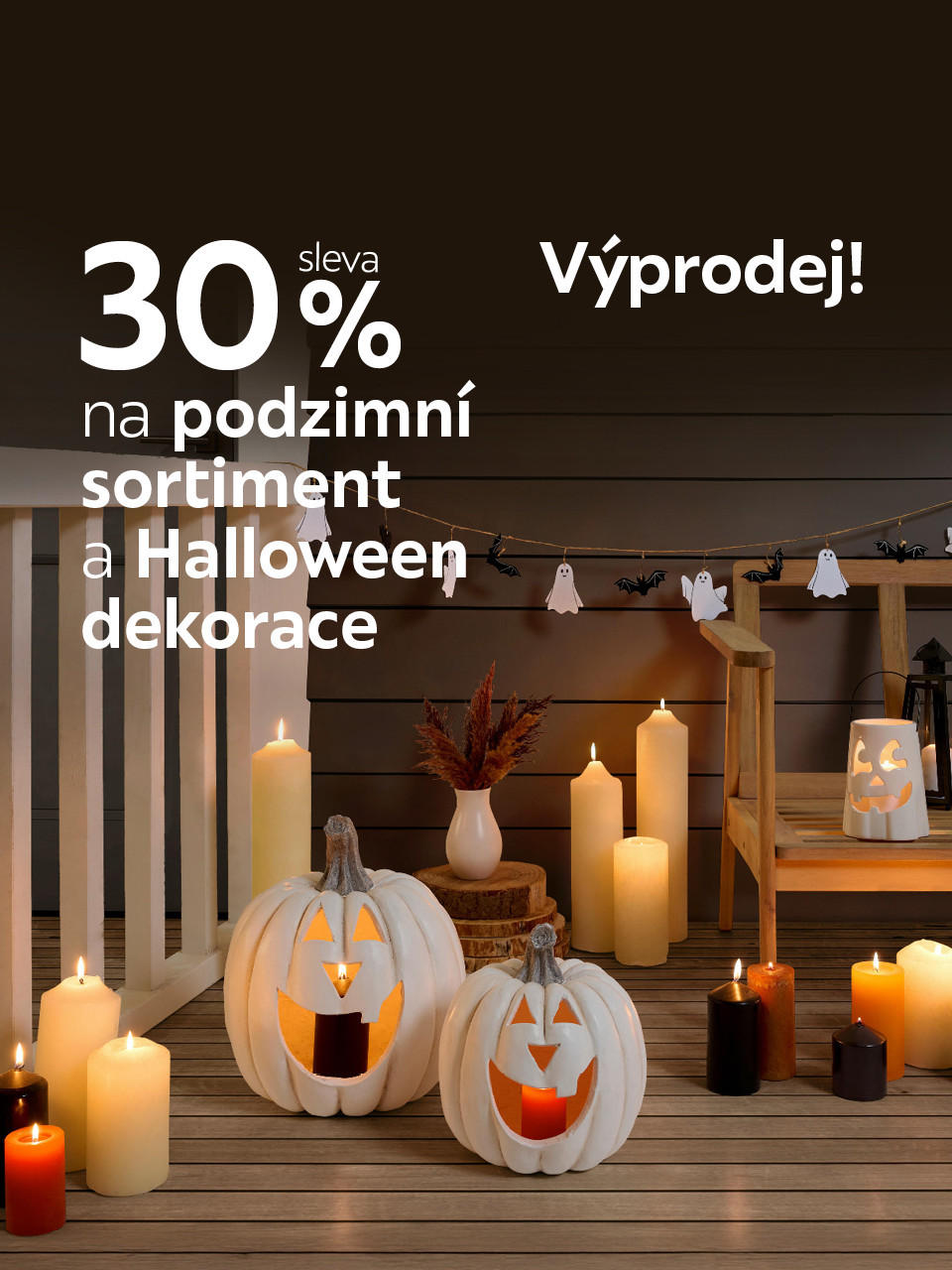 30% sleva na podzimní sortiment a Halloween dekorace