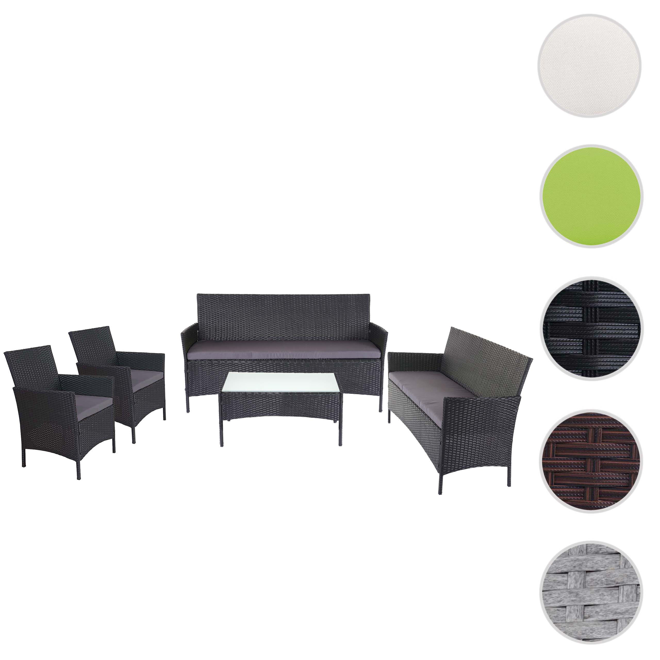 POLY-RATTAN GARNITUR Anthrazit - Anthrazit, Kunststoff - MCW