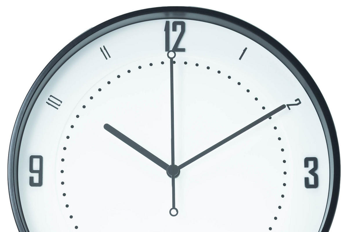 WANDUHR Design Weiß 30/30 cm - Schwarz/Weiß, Glas/Holzwerkstoff (1.06/30/5cm) - ONZENO