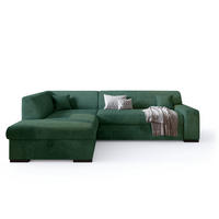 ECKSOFA mit Schlaffunktion Cordstoff MILENZO Dunkelgrün Links - Dunkelgrün, Holz (260/175cm) - Bromarkt