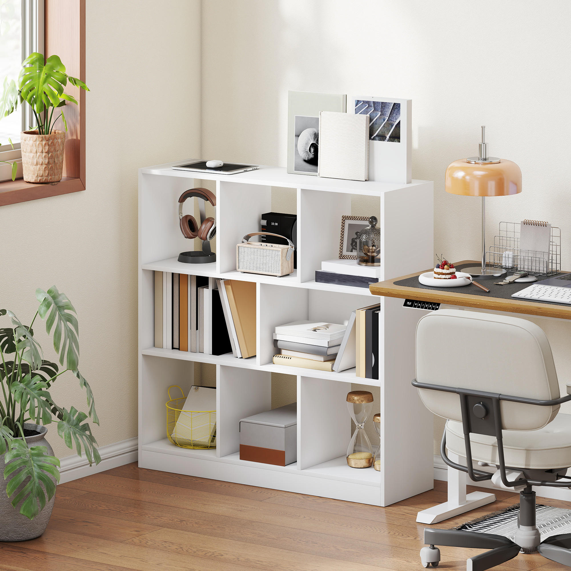 BÜCHERREGAL 3-stöckige Bücherregal Büroregal Home-Office Spanplatte Weiß - Weiß, Holzwerkstoff (30/100/97.5cm) - HOMCOM