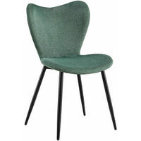 ESSZIMMERSTUHL Stoff Grün - Schwarz/Grün, Textil/Metall (50/80/58cm) - CLP