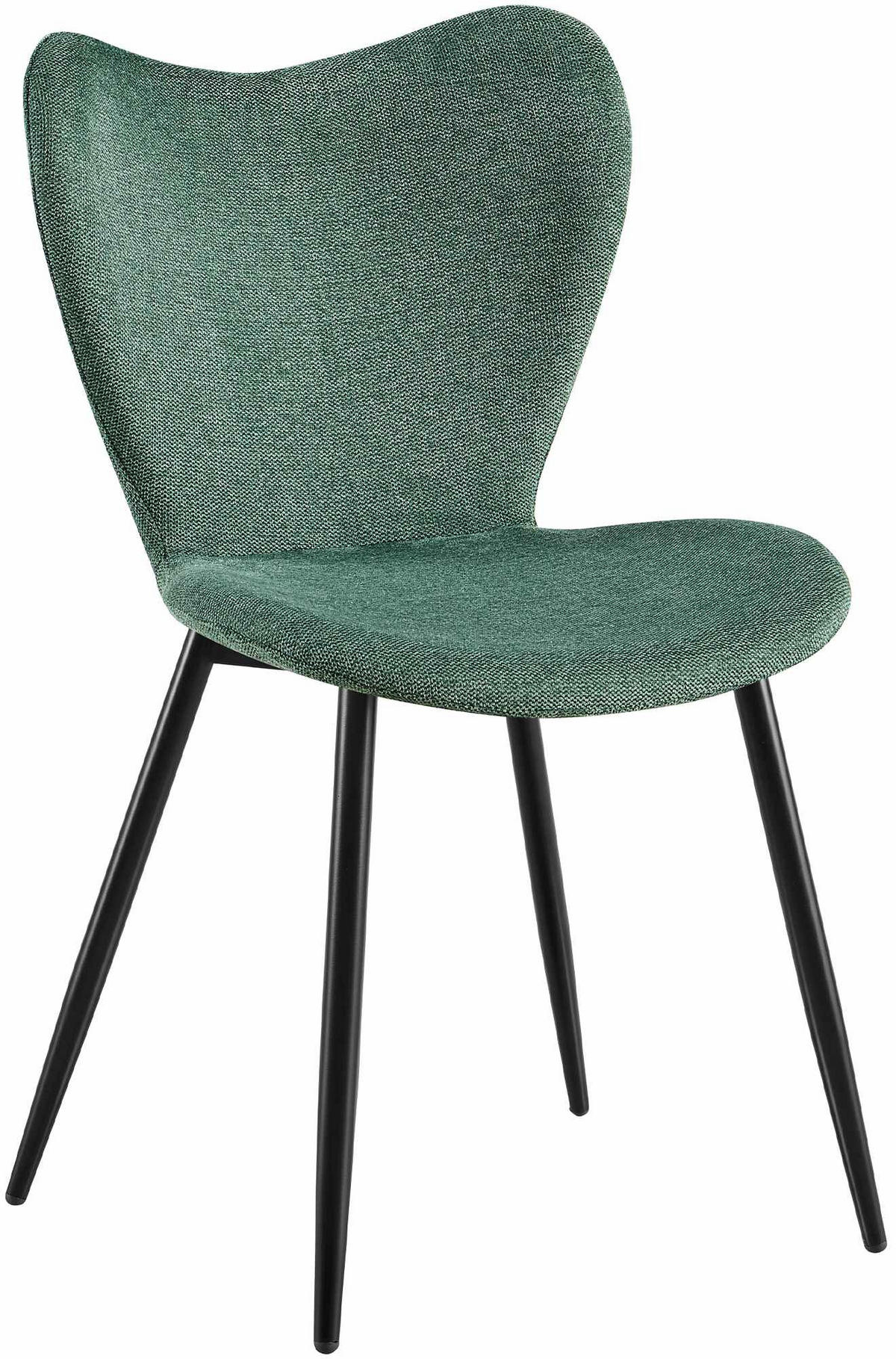 ESSZIMMERSTUHL Stoff Grün - Schwarz/Grün, Textil/Metall (50/80/58cm) - CLP