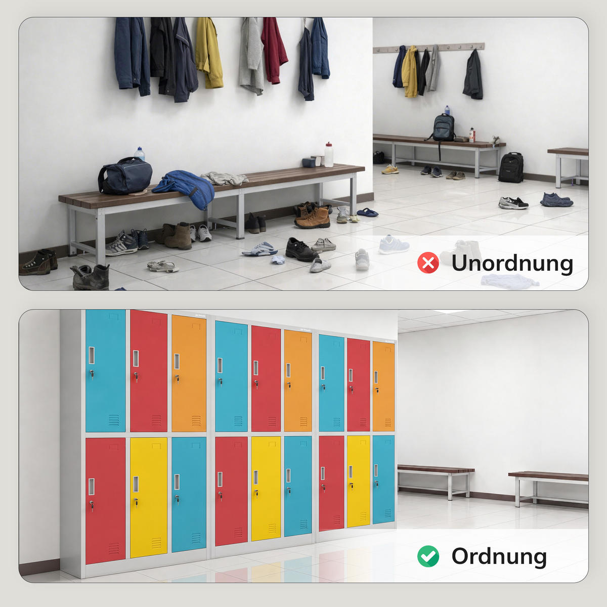 ARBEITSSCHUTZ-GARDEROBENSCHRANK IGOR 185x90x45 cm - Blau/Gelb, Metall (90/185/45cm) - Jan Nowak