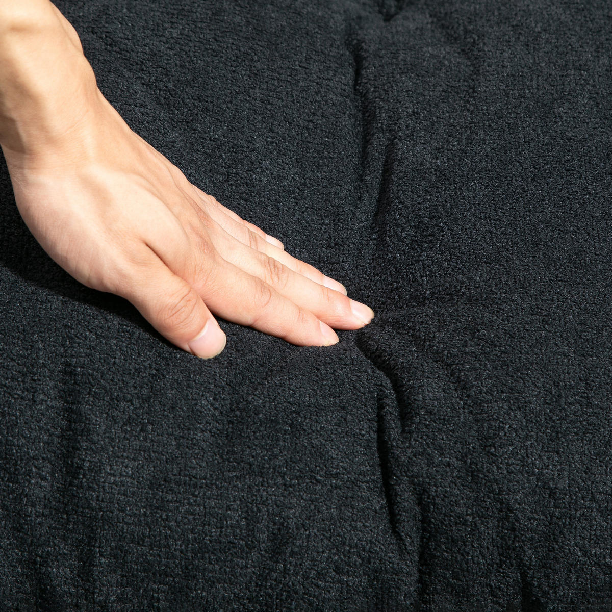 SOFA 2-Sitzer tiefer Sitz 214 x 89 x 93 cm Chenille Schwarz - Schwarz, Kunststoff (214/93/89cm) - Meubliv