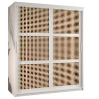 SCHWEBETÜRENSCHRANK 200/150/62 2-türig - Silberfarben/Weiß, Holz/Kunststoff (150/200/62cm) - MÖBEL KRYSPOL