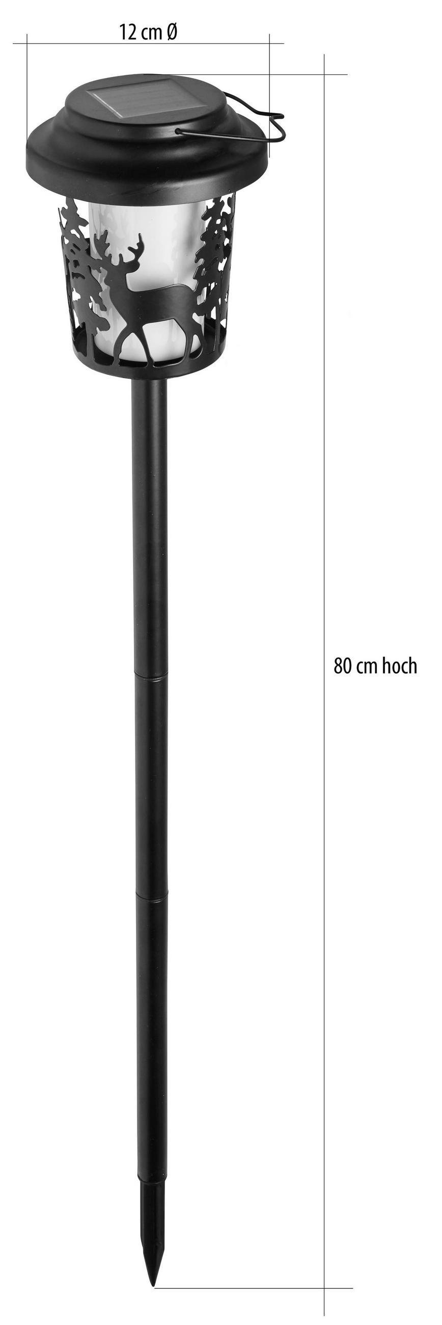 SOLAR-WEIHNACHTS-GARTENLEUCHTE 2in1 Garten Laterne Deko Tischleuchte Dämmerungssensor IP44 Metall Rentier - Weiß, Kunststoff (12/12/80cm) - Northpoint