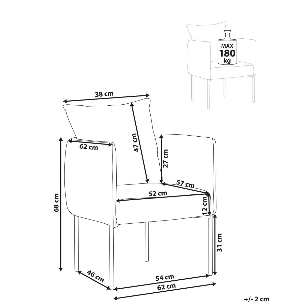 SESSEL Hellbeige Malmos - Beige/Schwarz, Textil (62/68/62cm) - Beliani