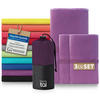 SPORTHANDTUCH microfiber 3er-Set , 180/90 cm & 2 x 80/40 cm,Lila - Lila, Textil (180/90cm) - Blumtal