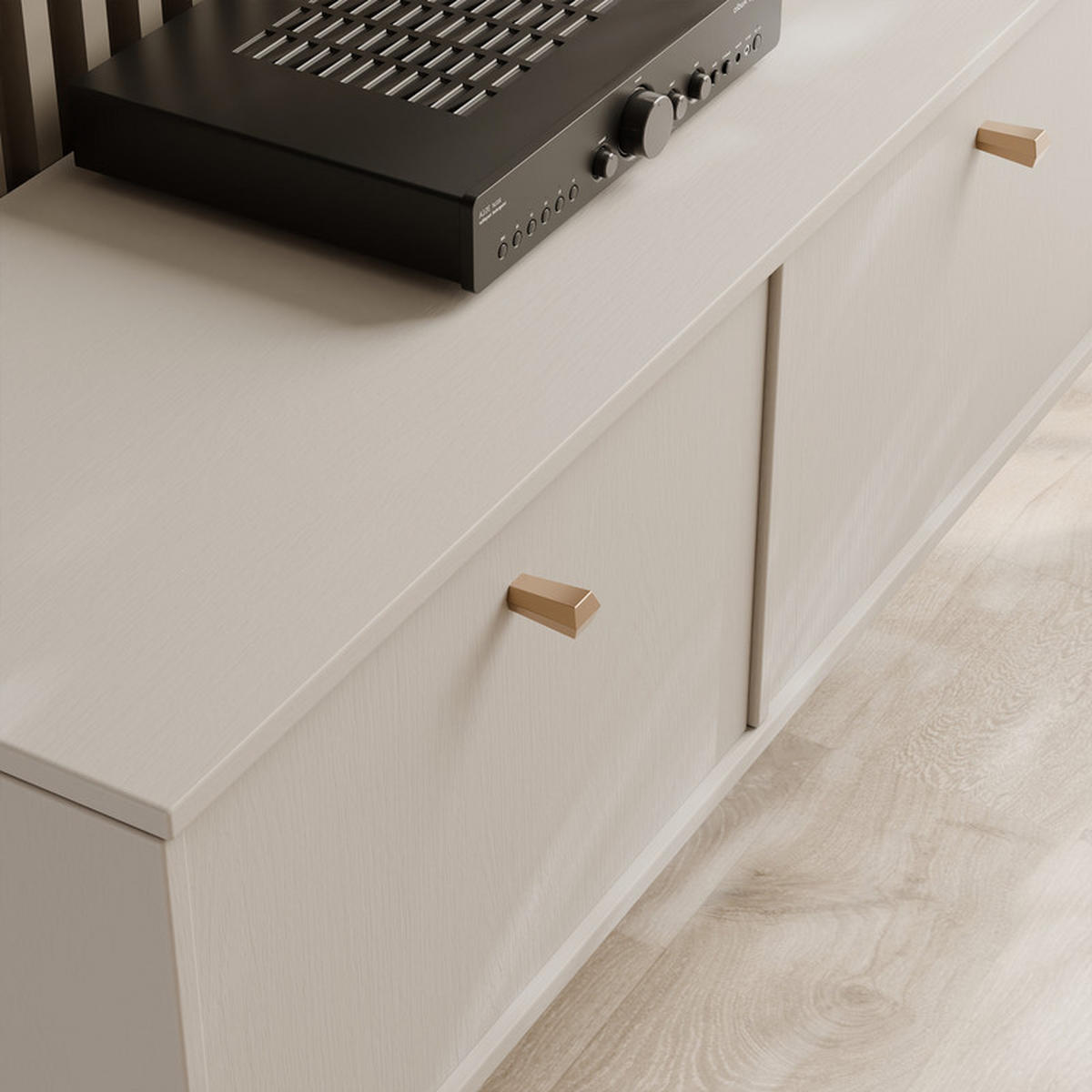 TV-LOWBOARD FLOW 121 cm, hängend, Sandbeige - Beige, Holzwerkstoff/Metall (121/35/40.5cm) - Idohome