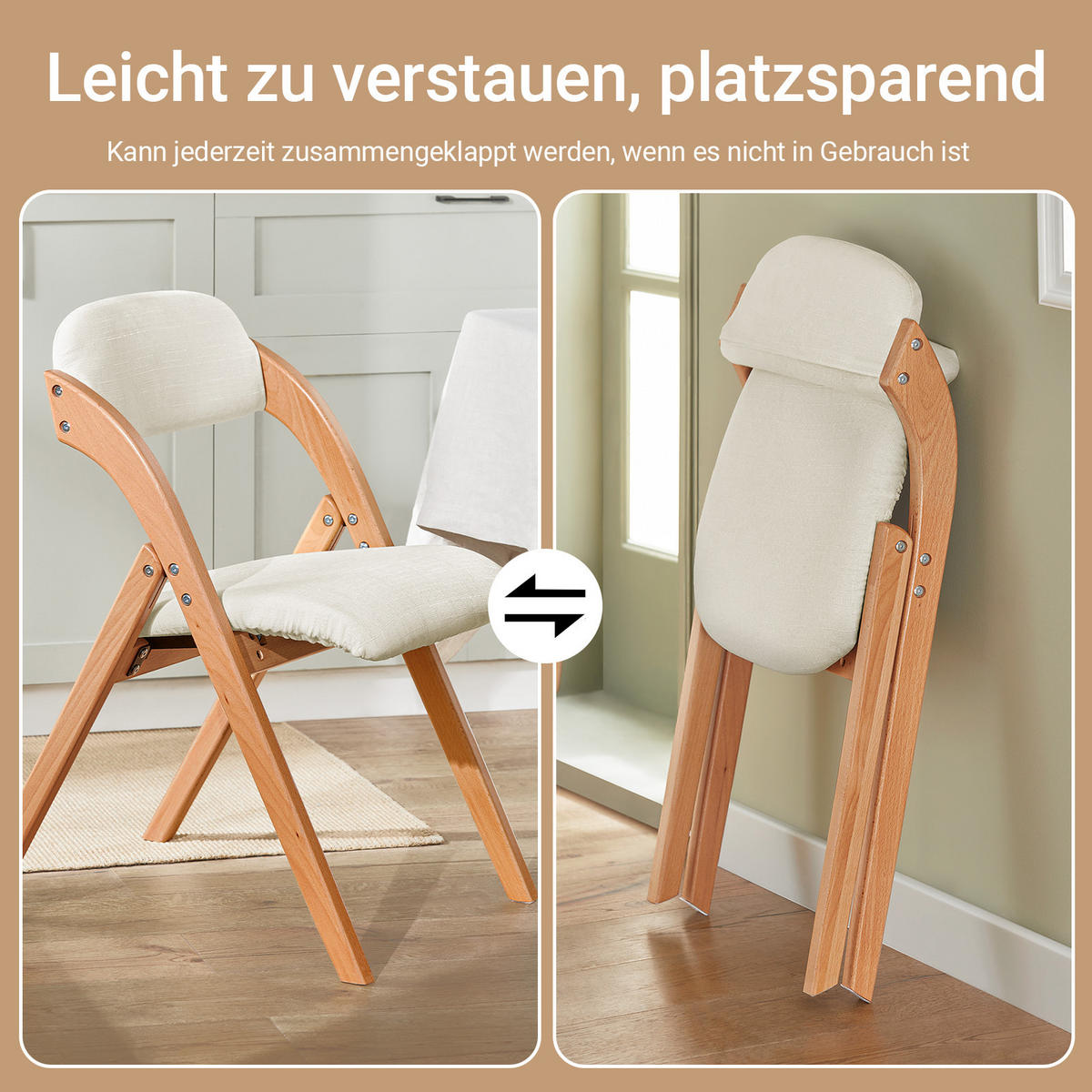 KLAPPSTÜHLEN 2 er set, Weiß - Weiß, Holz (47.5/77/59cm) - SoBuy