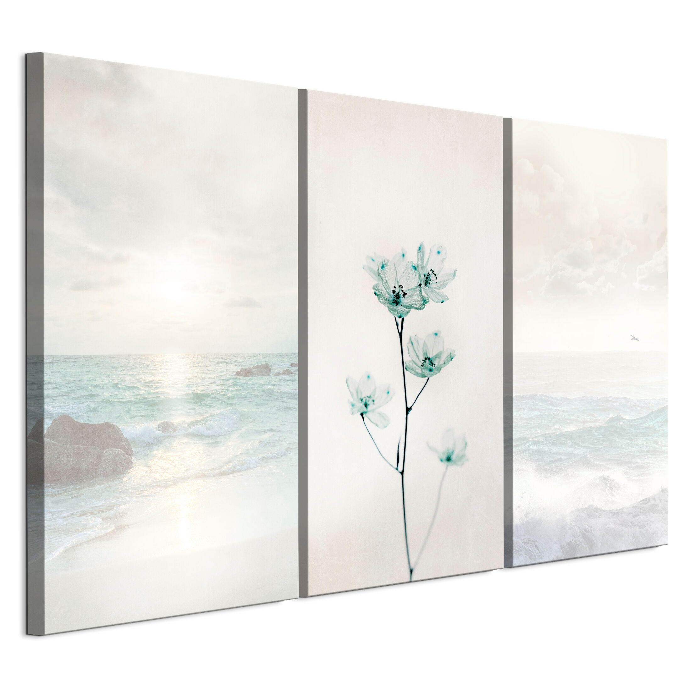 LEINWANDBILD Meer 3-tlg. 120x80 cm - Multicolor, Holz (120/80cm) - LUMASOUL