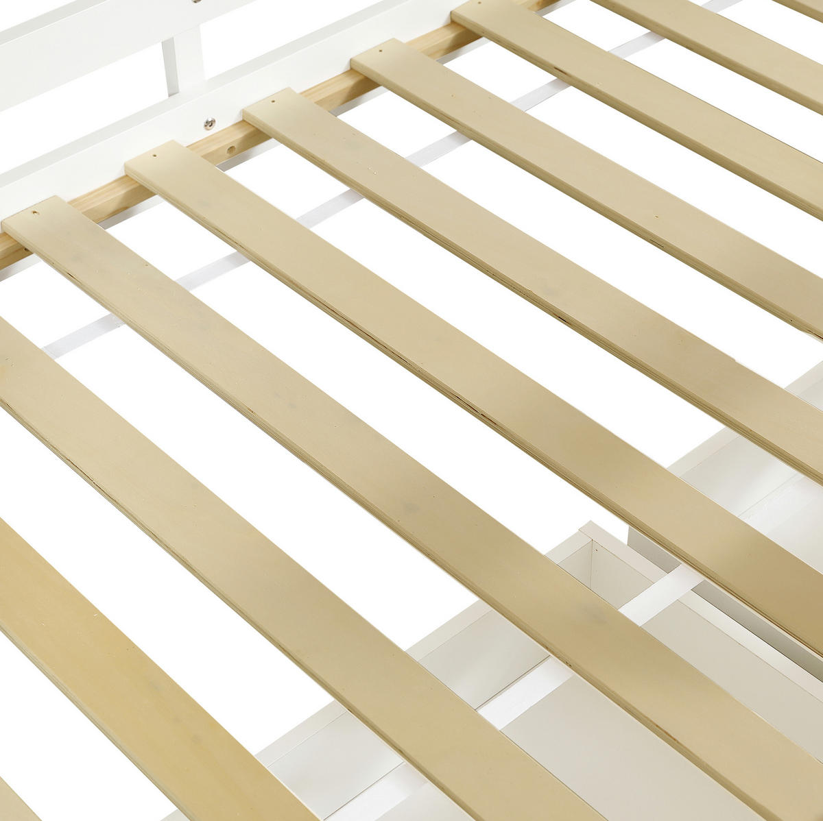 ETAGENBETT Weiß/Natur 90/200 cm mit Treppe und Stauraum - Weiß, Holz (90/200cm) - MIVRAY