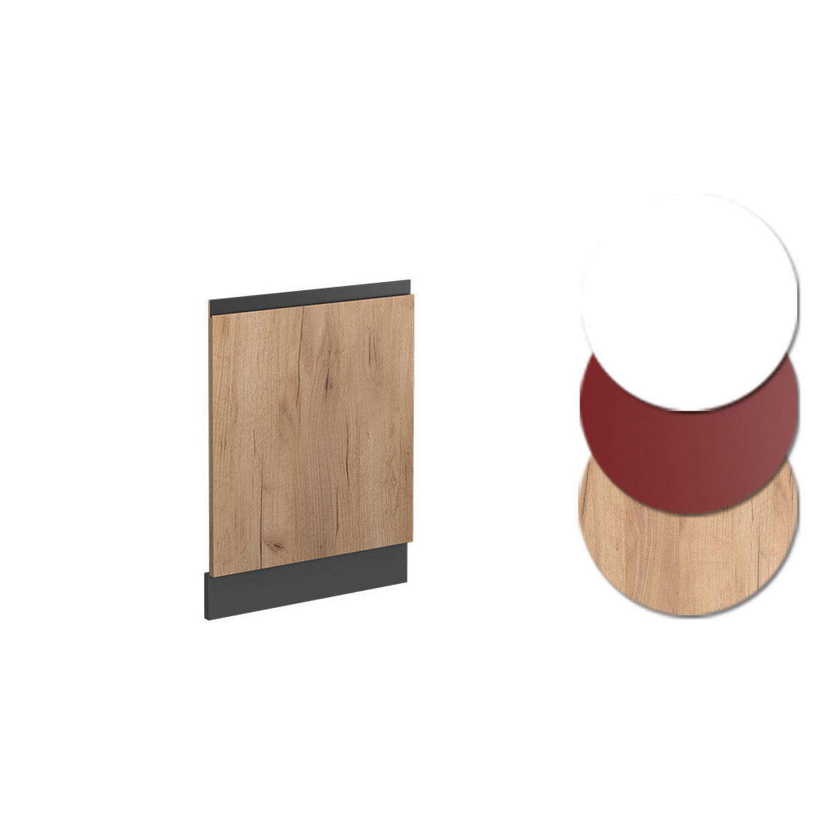 FRONTBLENDE R-Line Goldkraft Eiche 44.6 cm J-Shape, ohne AP - Honigeiche/Anthrazit, Holzwerkstoff (44.6/57.2/1.6cm) - Vicco