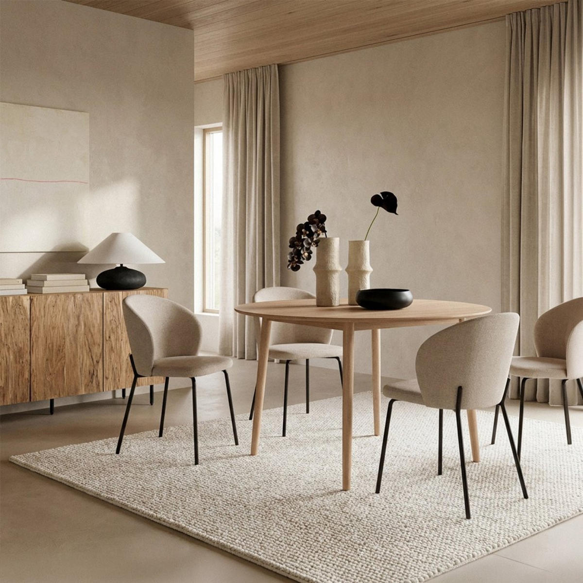 ESSTISCH Mali Natürlich 120 cm x 75 cm - Naturfarben, Holzwerkstoff (120/120/75cm) - Klast Home