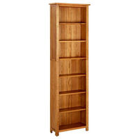BÜCHERREGAL 7 Fächer 60/22/200 Cm Massivholz Eiche - Braun, Holz (60/200/22cm) - vidaXL